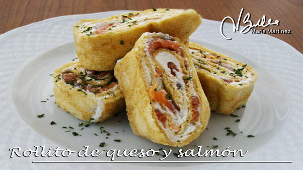 Rollito Dukan de queso y salmón