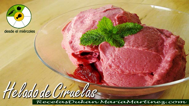 Helado Dukan de Ciruelas Rojas y Agar Agar, para la Nueva dieta Dukan (Escalera Dukan) o para fase Consolidación