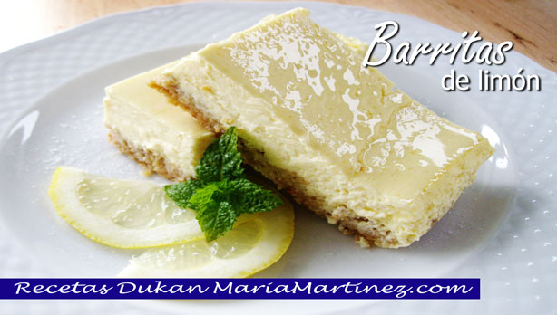 Postres Dukan: Barritas de limón, postre apto para fase Ataque