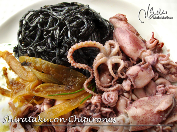 Shirataki Dukan Negros con Chipirones: Recetas Ataque