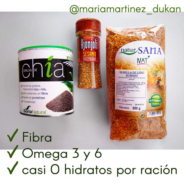 Dieta Dukan: Semillas de Chía, Lino dorado y Sésamo, aptas desde la primera fase de la dieta 