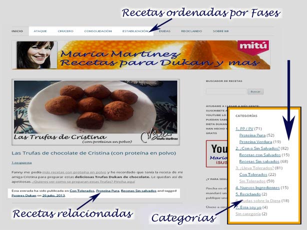 Buscar Recetas Dukan: ¿Cómo encuentro una receta en el blog?
