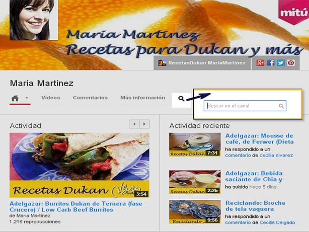 Buscar Recetas Dukan: ¿Cómo encuentro una receta en  Youtube?
