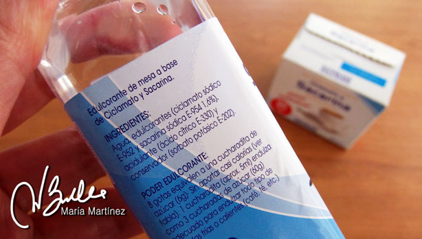 Ingredientes de la sacarina líquida Mercadona