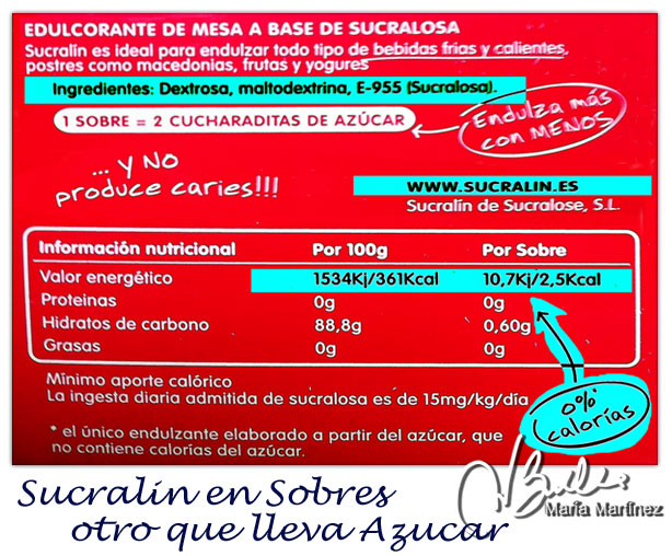 Sucralin en sobres / granulado: lleva AZUCAR