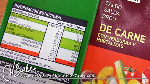 Caldo desgrasado Dukan: valores nutricionales