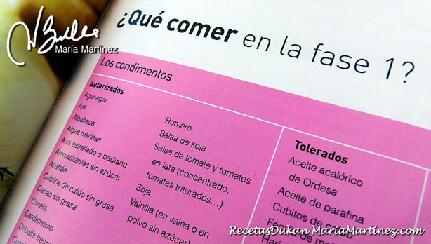 Condimentos permitidos dieta Dukan (desde Ataque)