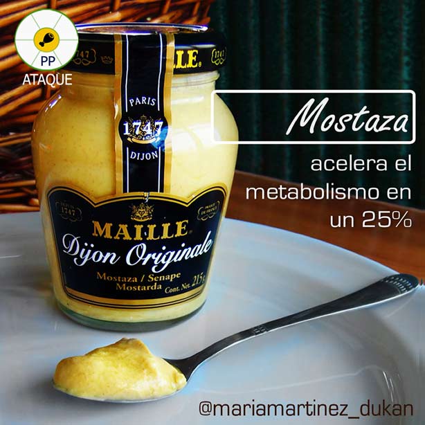 Condimentos permitidos para la dieta Dukan desde Ataque: Mostaza tipo Dijón sin azúcar añadido