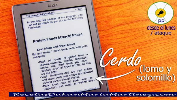 Cerdo dieta Dukan fase Ataque: permitidos lomo y solomillo