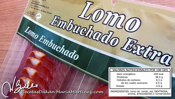 Lomo embuchado y dieta Dukan Lomo embuchado y dieta Dukan