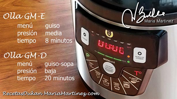 Sopa Quema Grasa Dukan en olla GM-D y GM-E