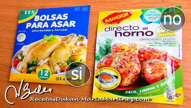 Bolsas para Asar Dukan: Mercadona (apta) y Maggi (no apta)