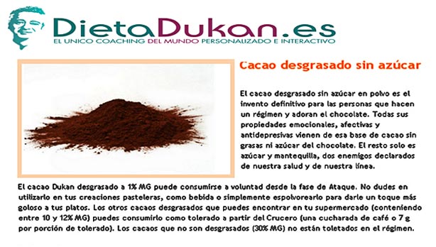 Tolerados Dukan: Cacao Puro
