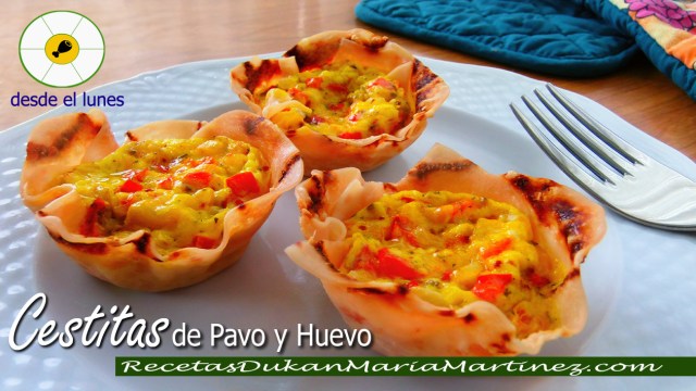 Desayuno Dukan fase Ataque y nueva dieta Dukan (Escalera Dukan): Cestitas de Jamón y Huevo, listas en 5 minutos