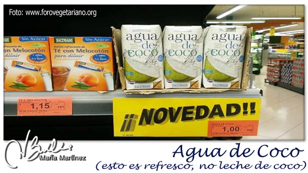 Agua de Coco Mercadona, es refresco no leche de coco:  no apto